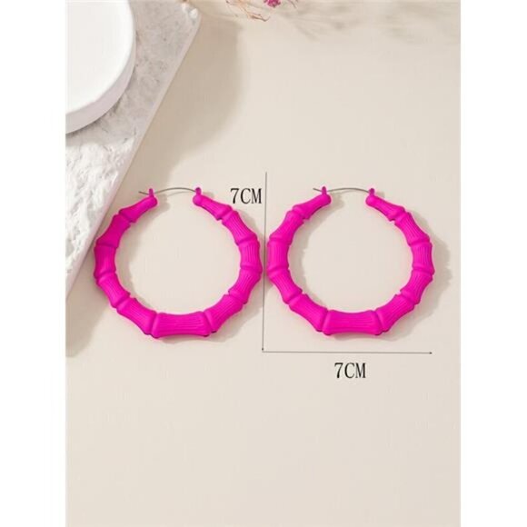 BP Hot Bamboo Joint Design Women's Hoop Earrings - Picture 4 of 7